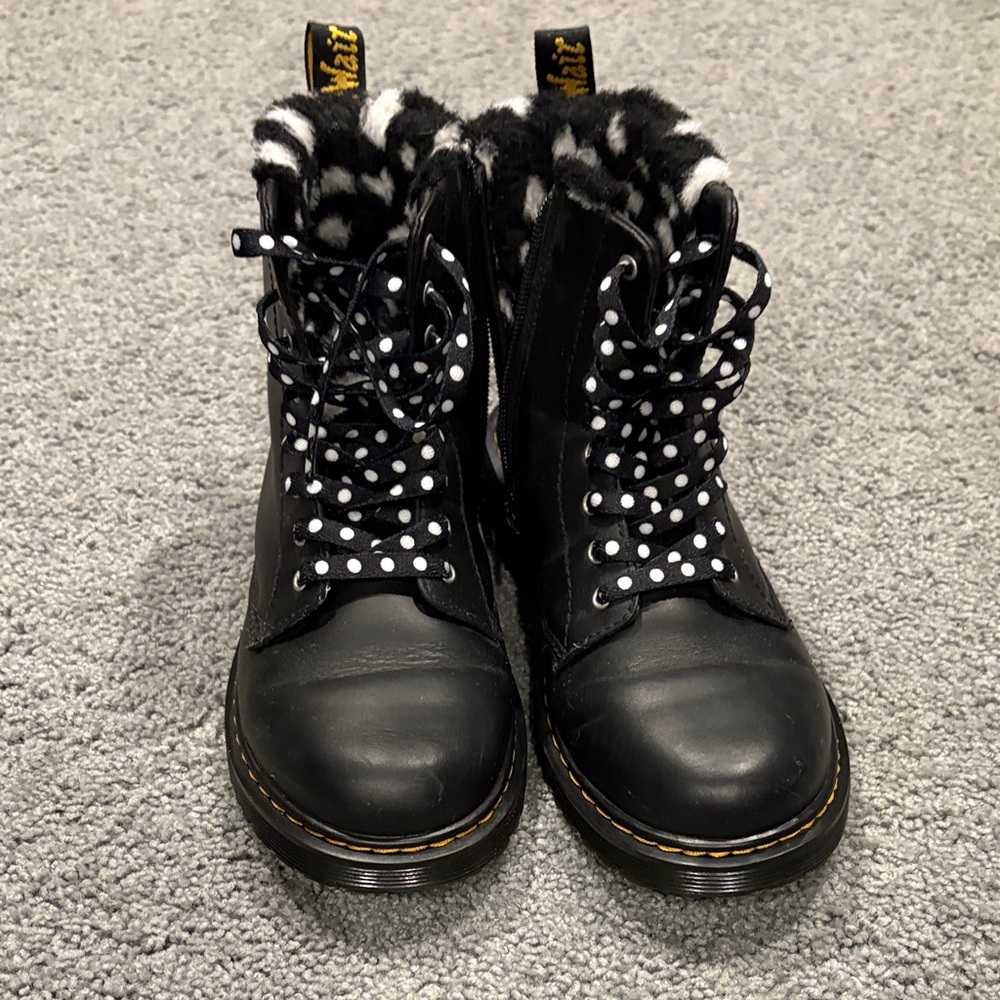 Dr. Martens Black Boots with Polka Dot Laces